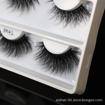 OEM & ODM Available Free Sample 100% Natural Material Hand-made Mink Eye Lashes Private Label 25 mm 3D Eyelashes
